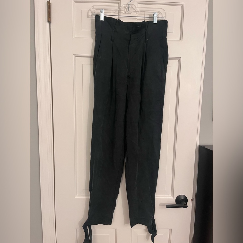 Reformation Tie Ankle Trousers Charcoal Size 2